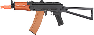 Double Bell AK74U AEG Airsoft Rifle w/ Folding Triangle Stock [TYPE A] (BLACK / WOOD)