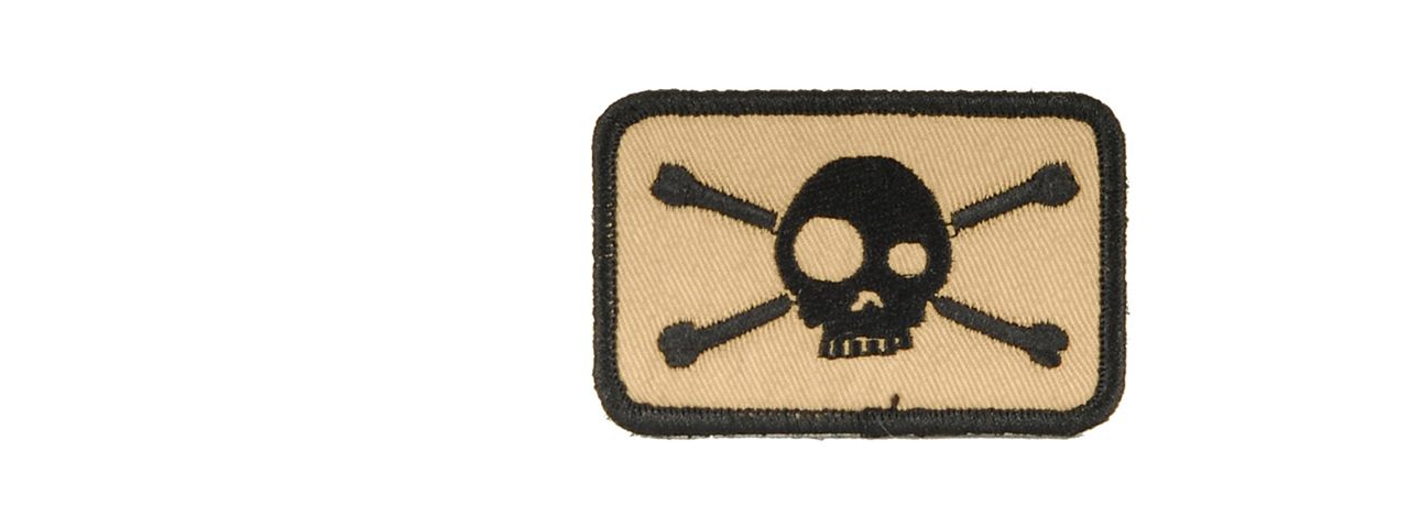 AC-128 Skull and Crossbones Velcro Patch, Black and Tan - Click Image to Close