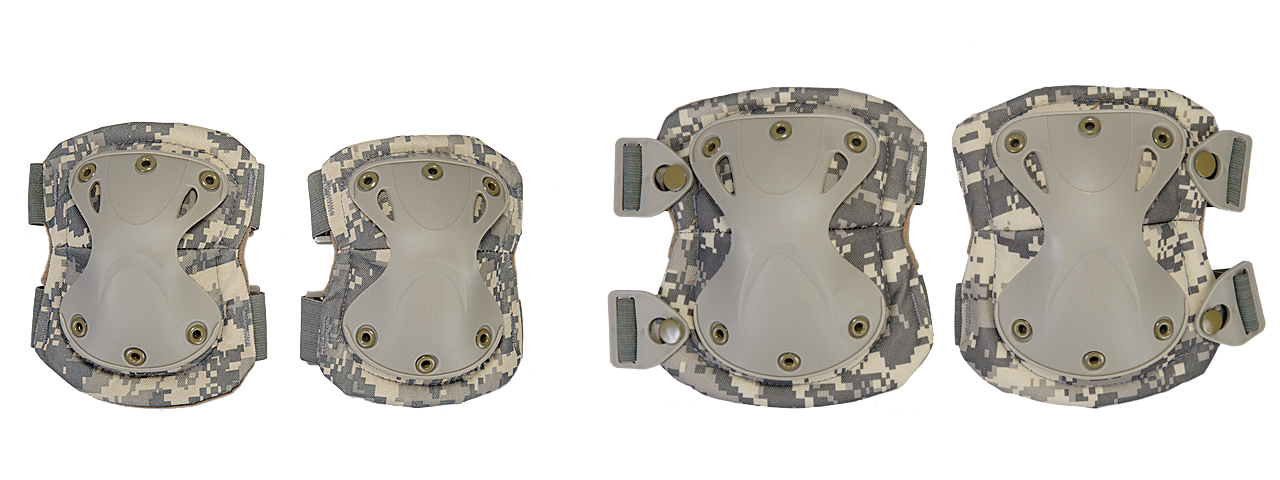 AC-478A TACTICAL QUICK-RELEASE KNEE & ELBOW PAD SET (ACU) - Click Image to Close