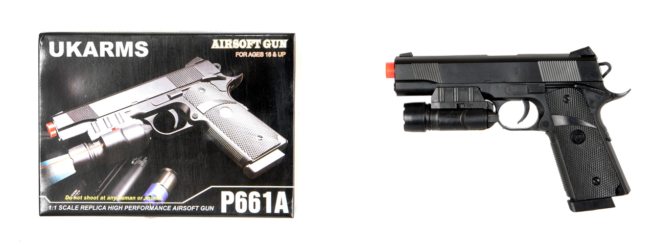 UKARMS P661A Spring Pistol w/ Laser and Flashlight - Click Image to Close