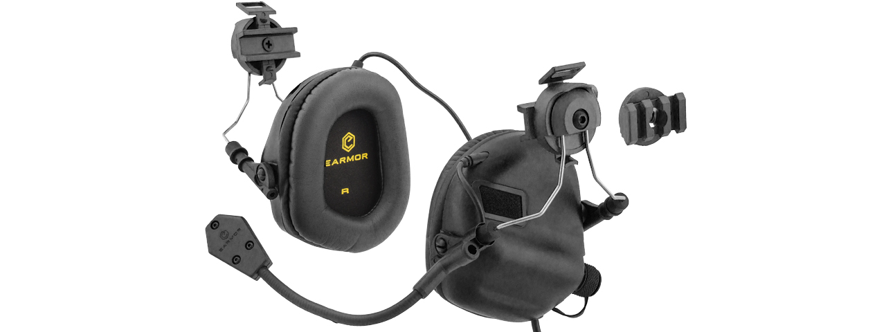 EARMOR M32H TACTICAL EARMUFFS FOR FAST MT HELMETS - BLACK - Click Image to Close