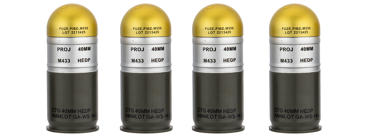 AC-7987A M433HE-1 DUMMY AIRSOFT GRENADE CARTRIDGES (GOLDEN) - Click Image to Close