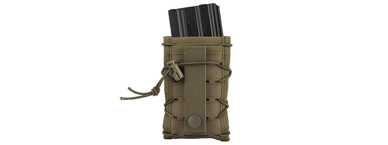 AC-877G SINGLE HIGH SPEED M4 MOLLE MAGAZINE POUCH (OD GREEN) - Click Image to Close