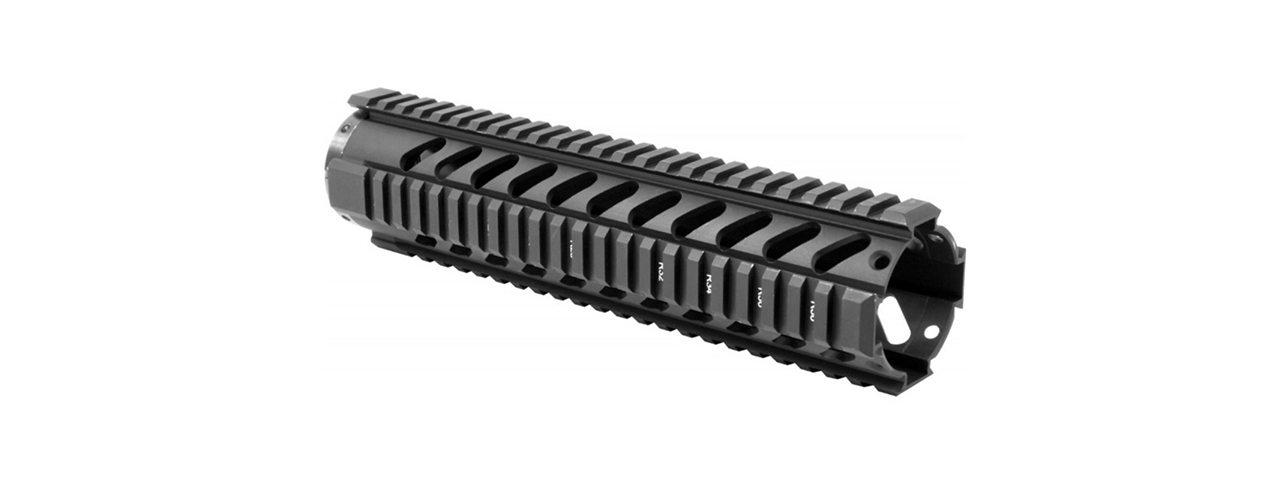 AIM SPORTS 10" FREE FLOAT QUAD RAIL AIRSOFT HANDGUARD - BLACK - Click Image to Close