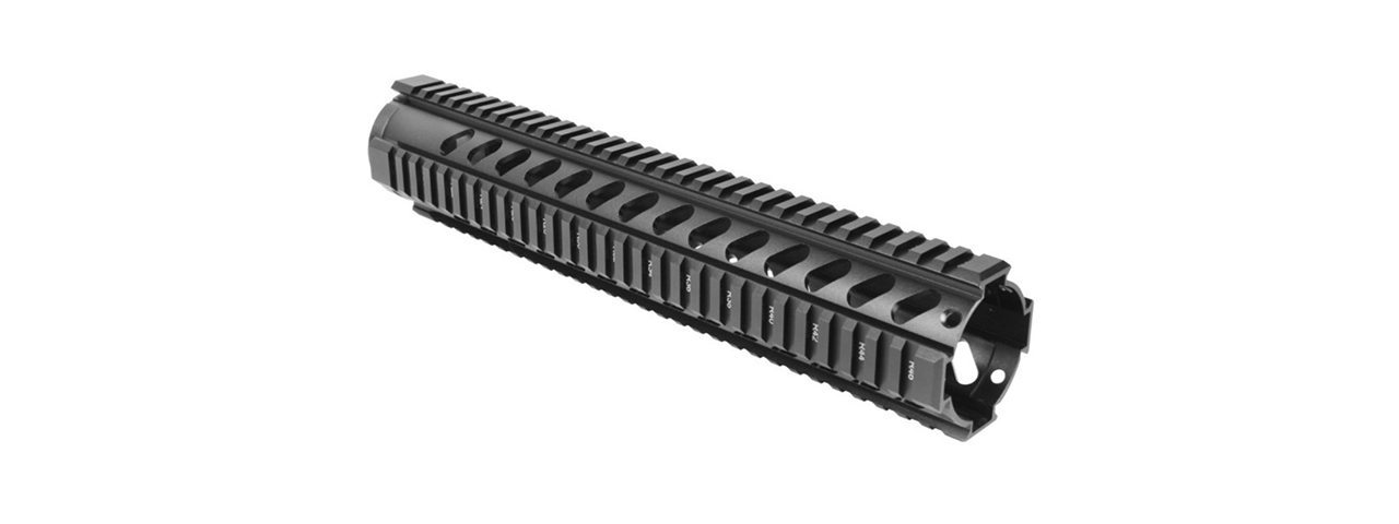 AIM SPORTS 12.5" FREE FLOAT QUAD RAIL AIRSOFT HANDGUARD - BLACK - Click Image to Close