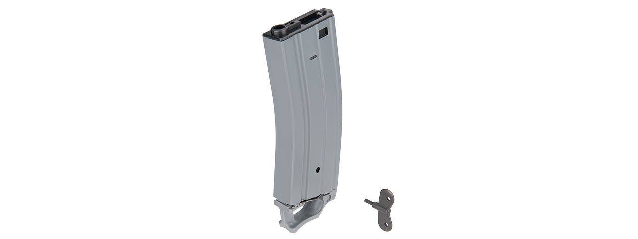 SG-618-1GR 330RD HIGH CAPACITY AIRSOFT MAGAZINE FOR M4 AEGS W/ PULL TAB (GRAY) - Click Image to Close