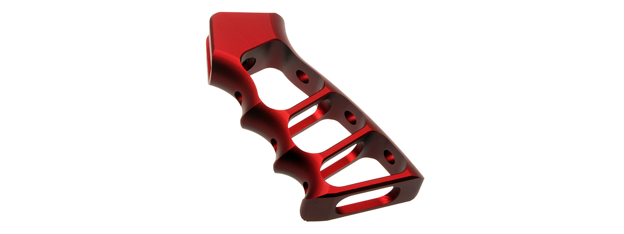 ATLAS CUSTOM WORKS CNC SKELETONIZED PISTOL GRIP FOR M4/M16 GBB RIFLES (RED) - Click Image to Close