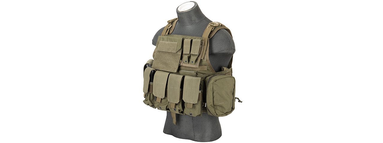 Flyye Industries 1000D Cordura MOLLE Tactical Vest w/ Pouches (MED) RANGER GREEN - Click Image to Close