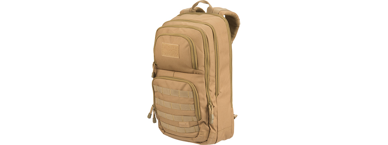 Lancer Tactical 1000D EDC Commuter MOLLE Backpack w/ Concealed Holder (KHAKI) - Click Image to Close