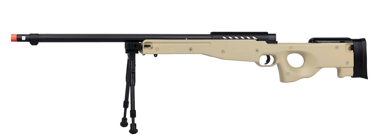 WellFire MB15 L96 Bolt Action Airsoft Sniper Rifle w/ Bipod (TAN) - Click Image to Close