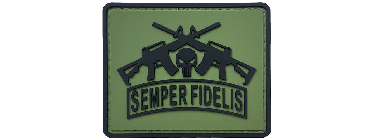 G-Force Semper Fidelis PVC Morale Patch (OLIVE GREEN) - Click Image to Close