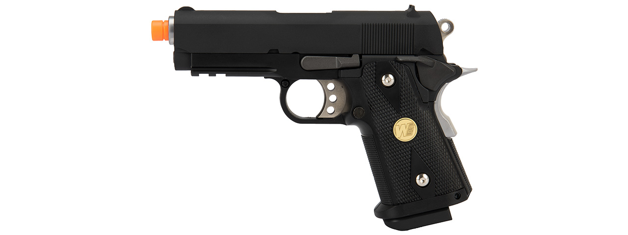 WE Tech 1911 3.8 Baby Hi-Capa Gas Blowback Airsoft Pistol [Version A] (BLACK) - Click Image to Close