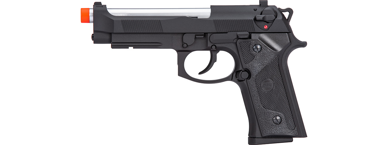 ASG M9A1 Heavyweight Airsoft Gas Blowback Pistol (Black w/ Silver Barrel) - Click Image to Close