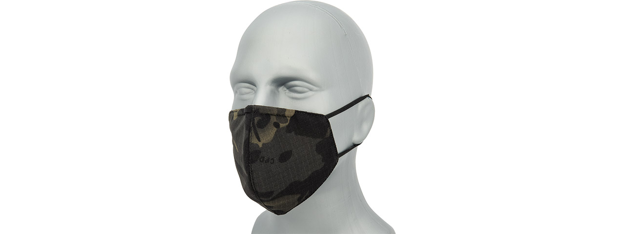 Knight Tactical Face Mask, Black Camo - Click Image to Close