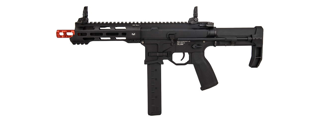 KWA QRF Pistol Caliber MOD 3 AR w/ Adjustable FPS AEG 2.5 Gearbox (Black) - Click Image to Close