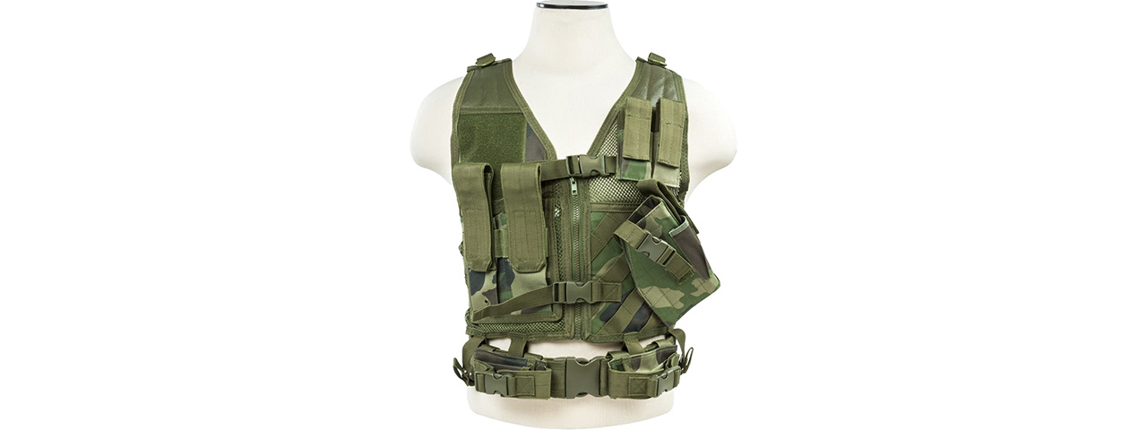 VISM by NCSTAR TACTICAL VEST, WOODLAND CAMO (XSM-SM) - Click Image to Close