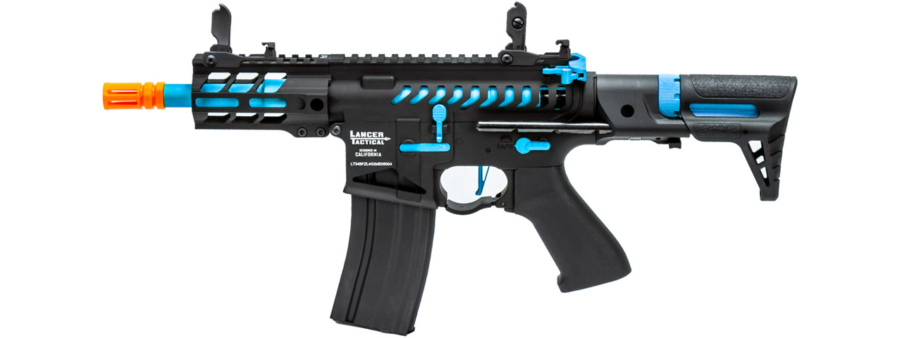 Lancer Tactical Enforcer Gen 2 Battle Hawk 4" PDW AEG (Color: Black / Blue) - Click Image to Close