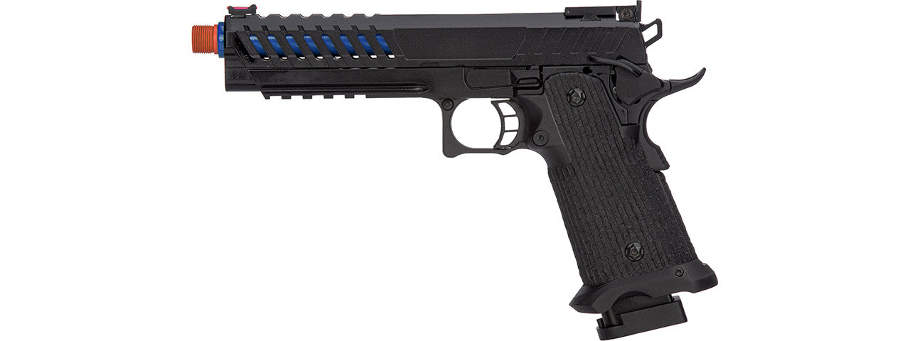 Lancer Tactical Knightshade Hi-Capa Gas Blowback Airsoft Pistol (Color: Black & Blue) - Click Image to Close