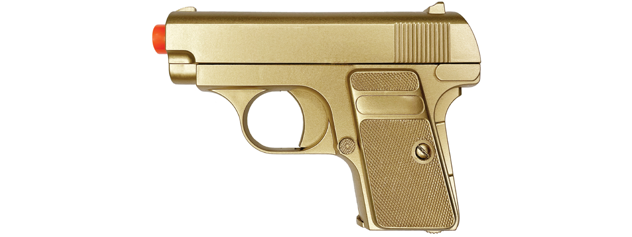 Lancer Tactical M222 Spring Powered Airsoft Pistol (Color: Gold) - Click Image to Close