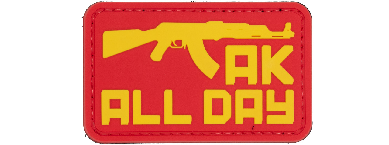 "AK All Day" PVC Patch (Color: Red and Yellow) - Click Image to Close