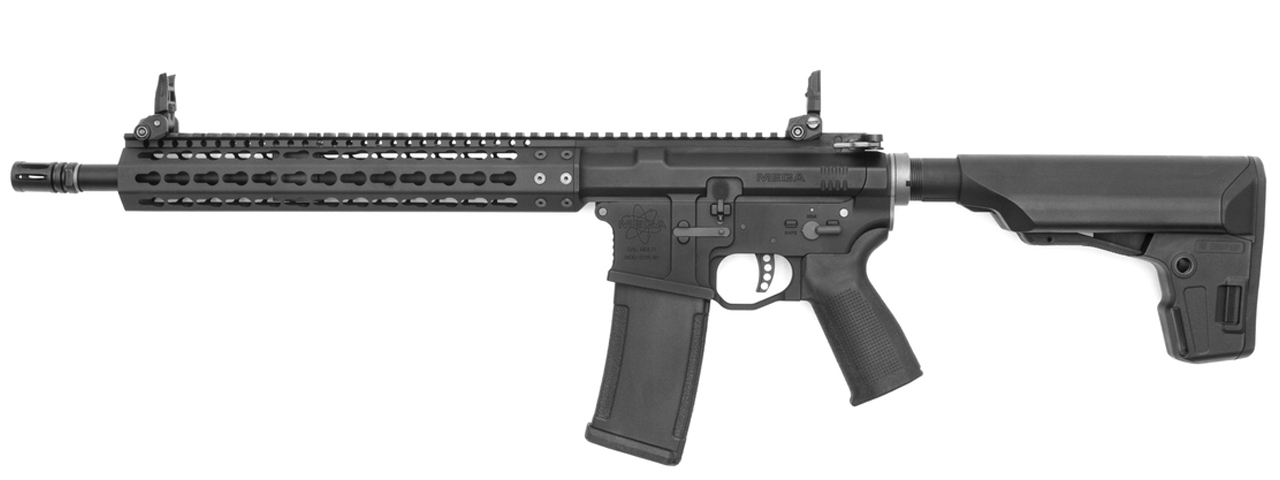 PTS Mega Arms MKM AR15 Gas Blowback Airsoft Rifle w/ 12" Keymod Handguard (Color: Black) - Click Image to Close