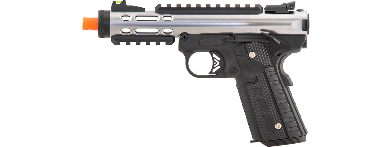 WE-Tech Galaxy 1911 Gas Blowback Airsoft Pistol (Color: Silver Slide w/ Black Lower) - Click Image to Close