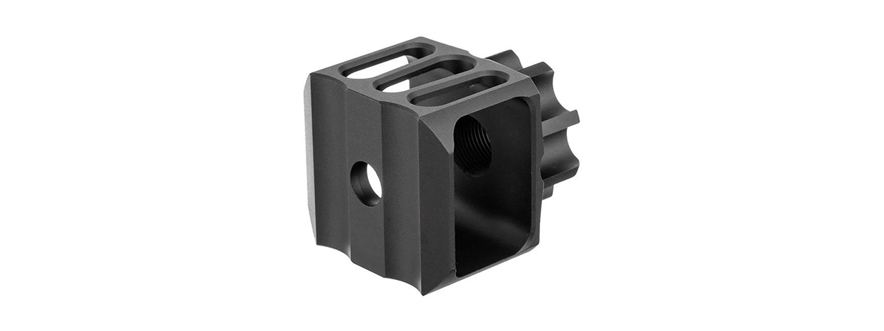 Atlas Custom Works LAF-24 24mm Positive Muzzle Brake (Color: Black) - Click Image to Close