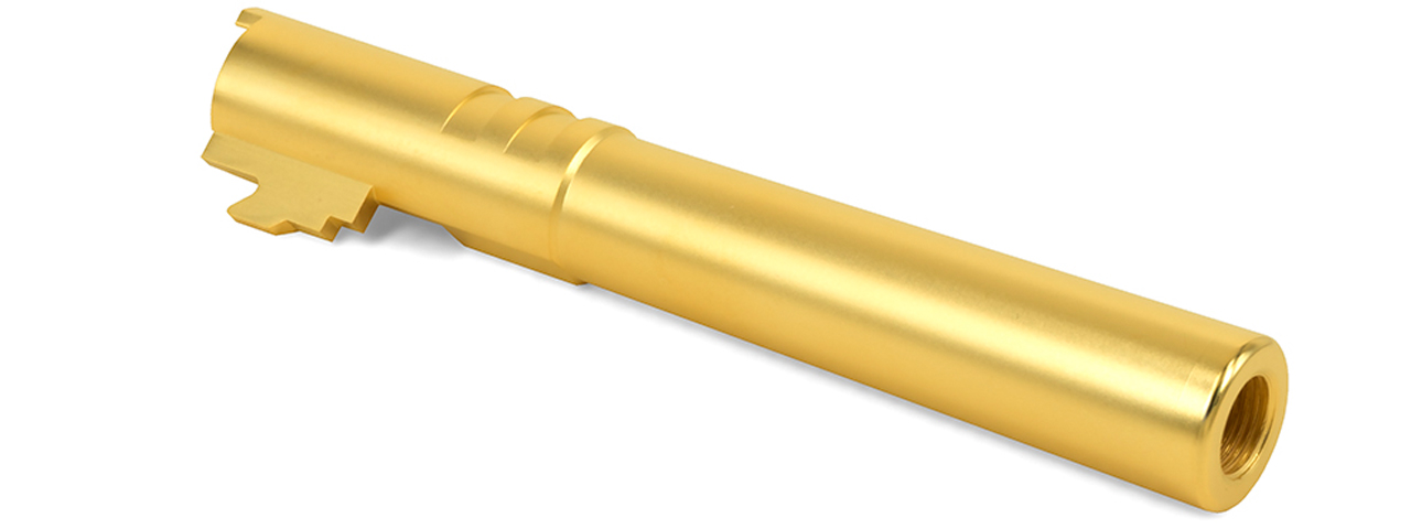 Airsoft Masterpiece .45 ACP Steel Threaded Fixed Outer Barrel for Hi-Capa 5.1 (Color: Gold) - Click Image to Close