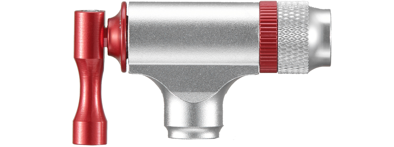 Lancer Tactical CO2 Bike Inflator (Color: Silver / Red) - Click Image to Close