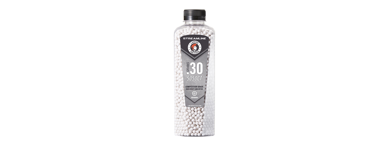 Lancer Tactical 5050 Round 0.30g Streamline Competition Grade BB Bottle (Color: White) - Click Image to Close