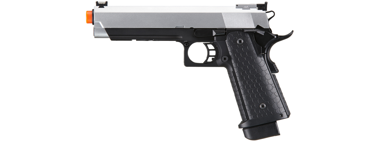 Double Bell Co2 Hi-Capa 5.1 Gas Blowback Airsoft Pistol w/ Silver Slide - Click Image to Close