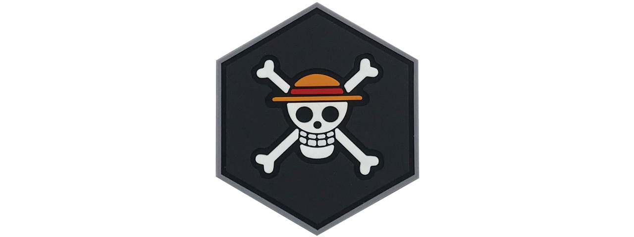 Hex PVC Patch One Piece Straw Hat Logo - Click Image to Close