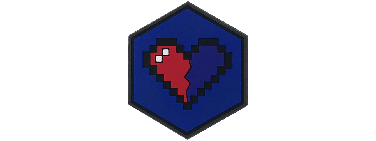 Hexagon PVC Patch 4 Bit Heart - Click Image to Close