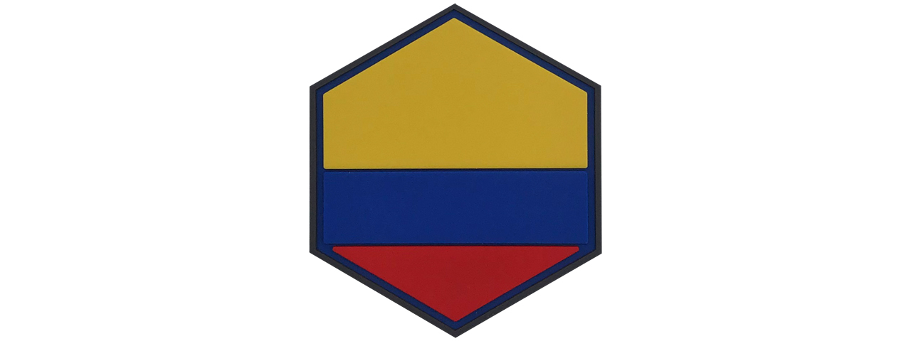 Hexagon PVC Patch Columbia Flag - Click Image to Close