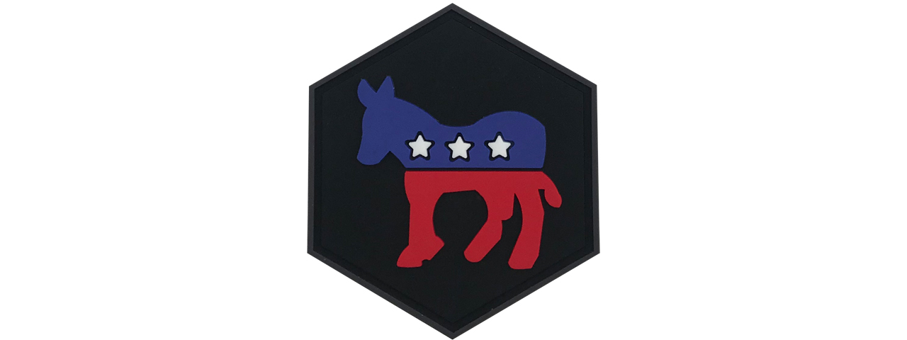 Hexagon PVC Patch Democratic Party - Click Image to Close