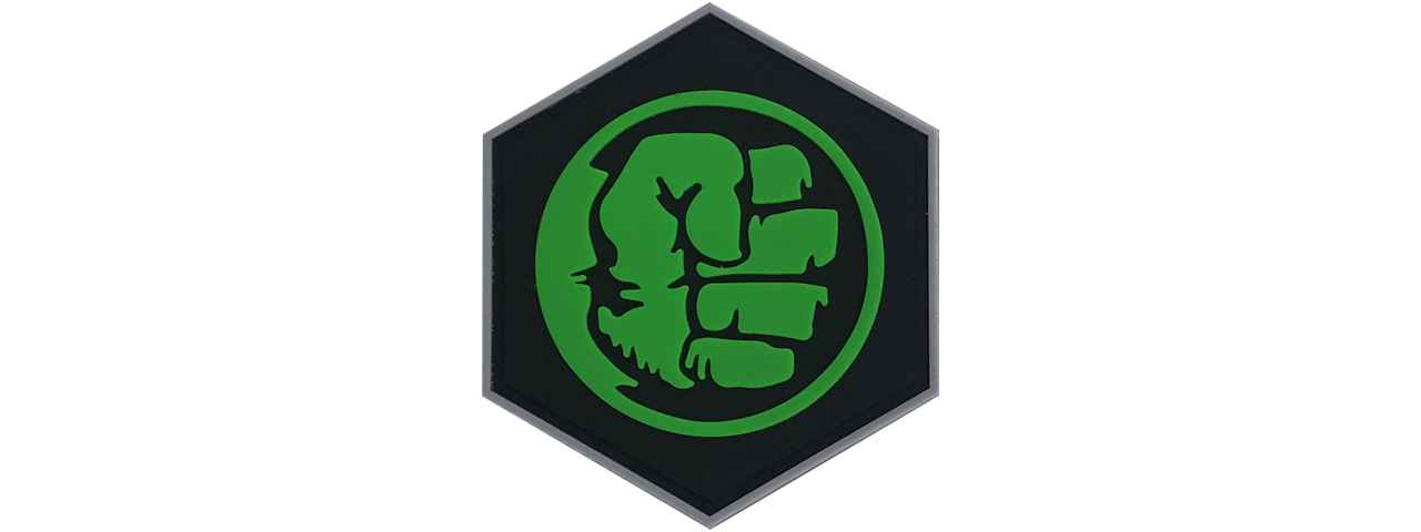 Hexagon PVC Patch Hulk Smash - Click Image to Close