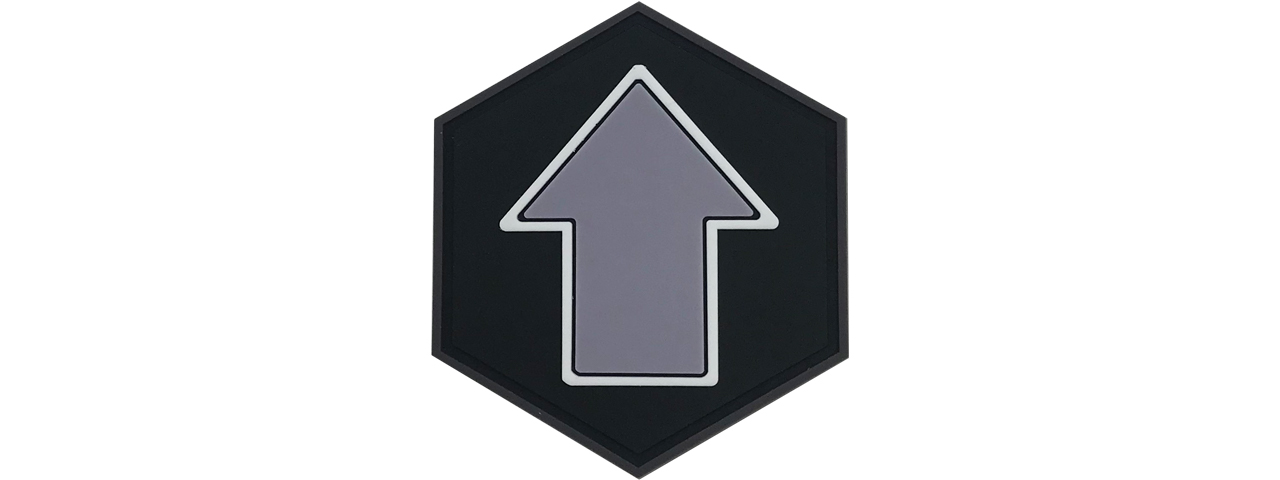 Hexagon PVC Patch Up Arrow - Click Image to Close