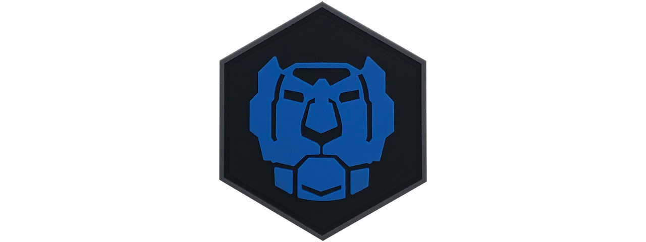 Hexagon PVC Patch Vultron Blue Lion - Click Image to Close