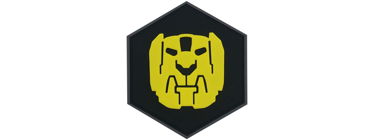 Hexagon PVC Patch Vultron Yellow Lion - Click Image to Close