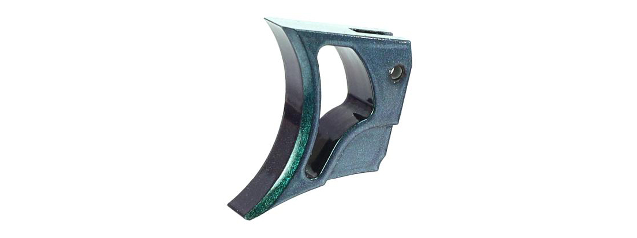 Laylax Zanshin Omega Round Trigger for Hi-Capa Gas Blowback Airsoft Pistols (Color: Midori Green) - Click Image to Close