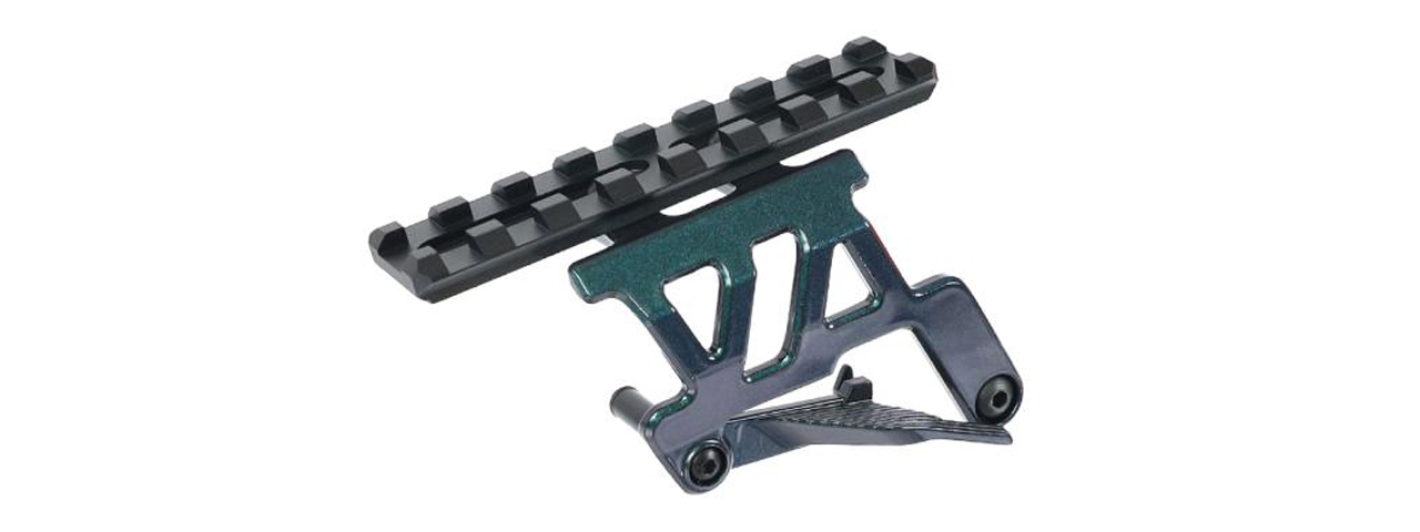 Laylax Aluminum Zanshin Scope Mount Base for Tokyo Marui Hi-Capa 5.1 & 4.3 Series GBB Pistols (Color: Midori Green) - Click Image to Close