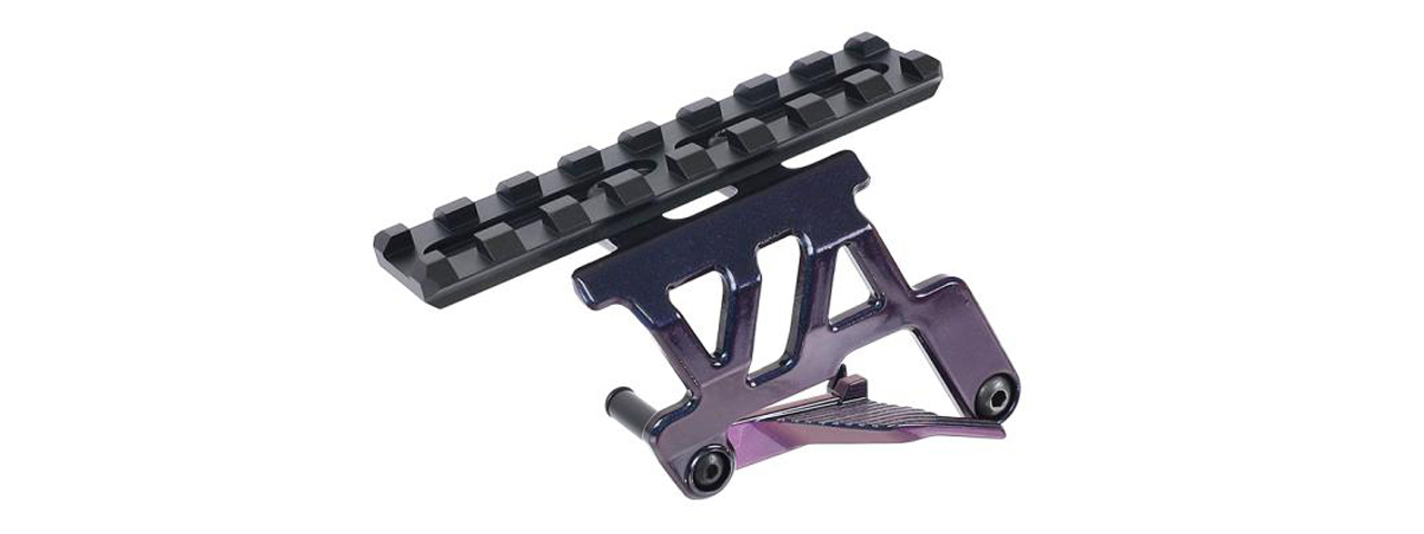 Laylax Aluminum Zanshin Scope Mount Base for Tokyo Marui Hi-Capa 5.1 & 4.3 Series GBB Pistols (Color: Murasaki Purple) - Click Image to Close