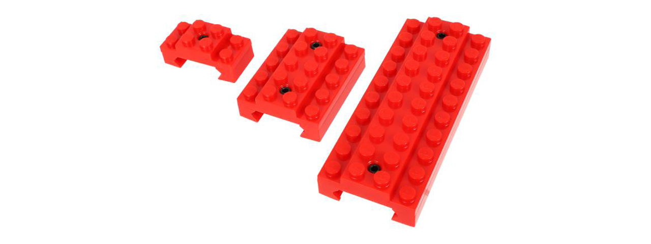 Laylax Block Picatinny Rail Cover Set (Color: Red) - Click Image to Close