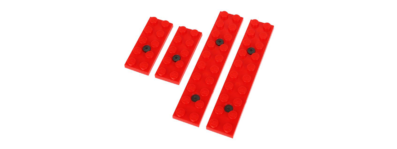 Laylax Block M-LOK Rail Cover Set (Color: Red) - Click Image to Close