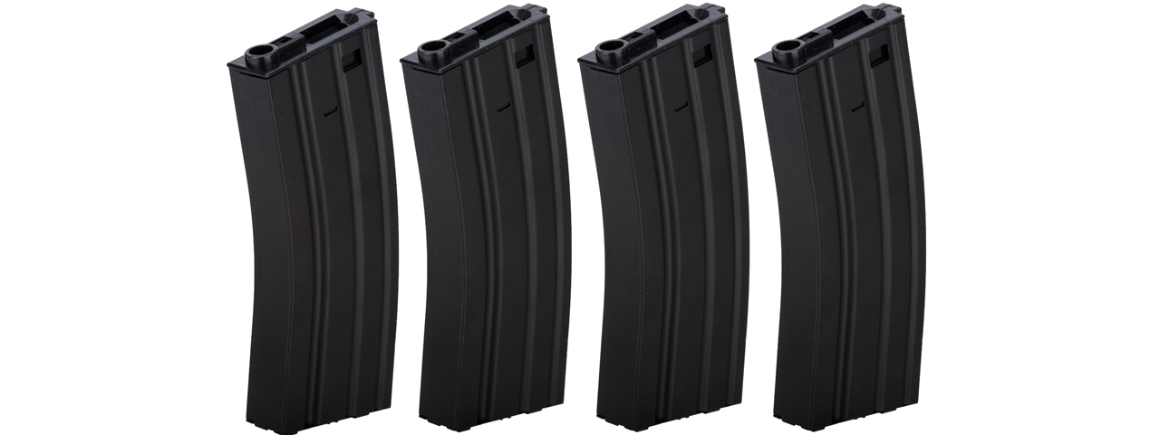 Lancer Tactical Metal Mid-Capacity AEG Magazine for M4/M16 Pack of 4 (Color: Black) - Click Image to Close