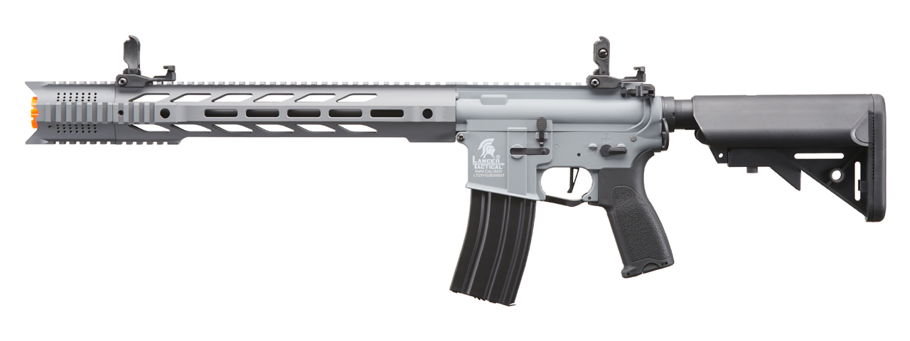 Lancer Tactical SPR Interceptor Hybrid Gen 2 Airsoft AEG Rifle (Color: Gray) - Click Image to Close