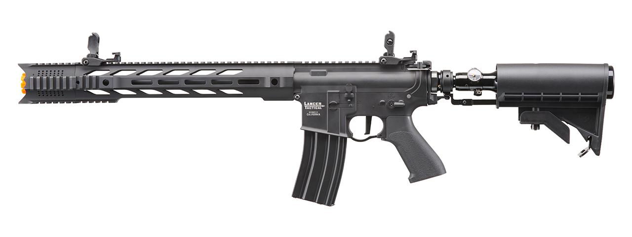 Lancer Tactical Full Metal Legion HPA M4 SPR Interceptor Airsoft Rifle w/ Stock Mounted Tank (Color: Black) - "Semi-Auto Only" - Click Image to Close