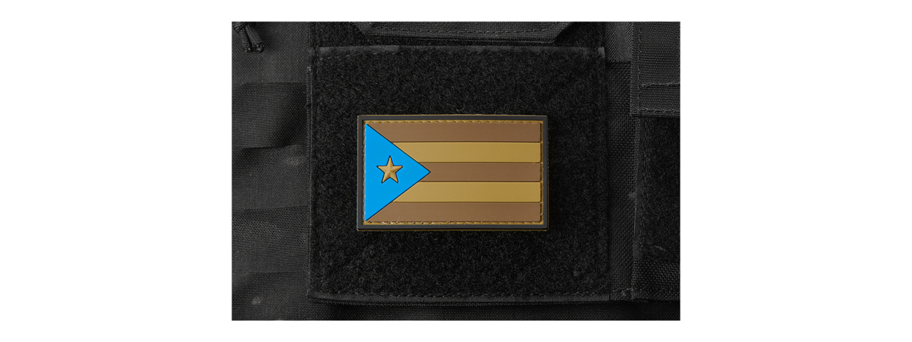 Puerto Rico Flag PVC Morale Patch (Color: Coyote Tan) - Click Image to Close