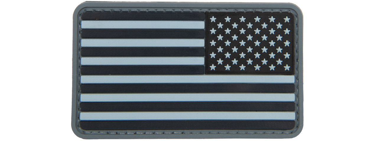 US Flag Reverse PVC Patch (Color: Navy) - Click Image to Close