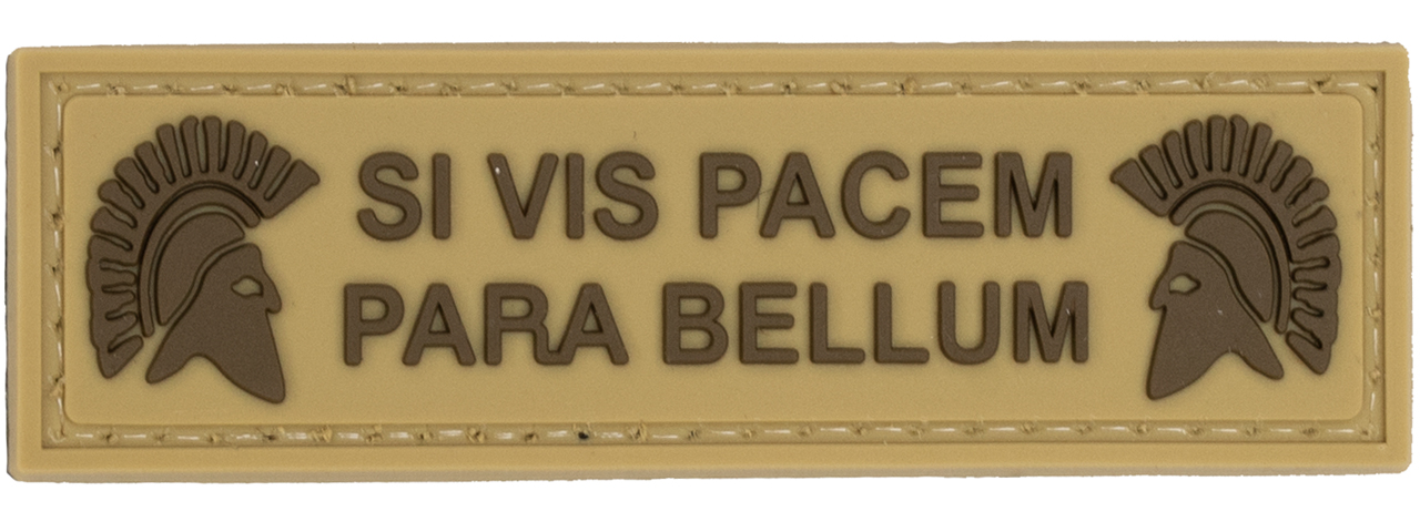 Molon Labe "Si Vis Pacem Para Bellum" PVC Patch (Color: Tan) - Click Image to Close